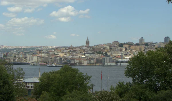 Turecko Istanbul Cankurtaran Palác Topkapi Výhled Město Věž Galata — Stock fotografie