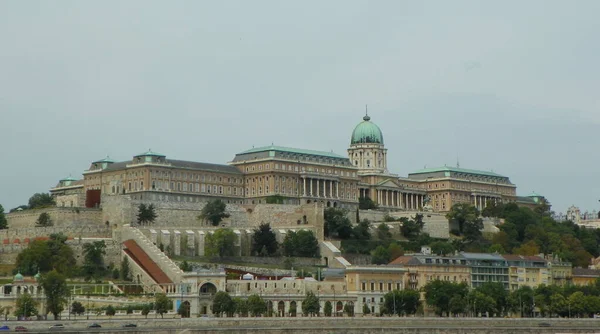 Ungern Budapest Över Buda Slott Från Pest — Stockfoto
