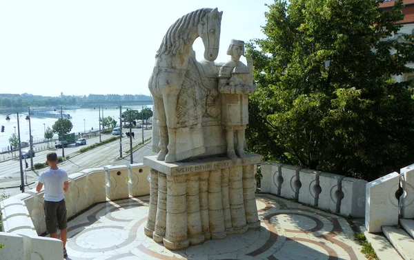 Hongarije Boedapest Gellert Hill Standbeeld Van Sint Stefanus — Stockfoto