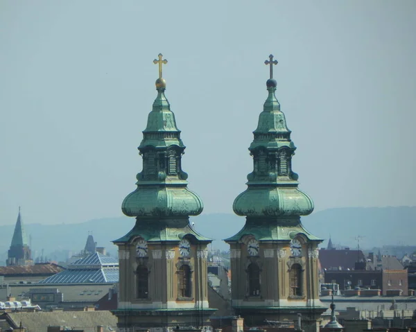 Ungern Budapest Klocktornet Saint Anne Församlingen Övre Vattenstaden — Stockfoto