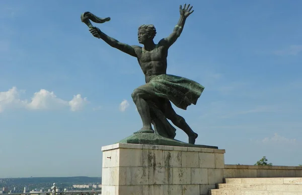 Hungría Budapest Gellert Hill Estatua Libertad — Foto de Stock