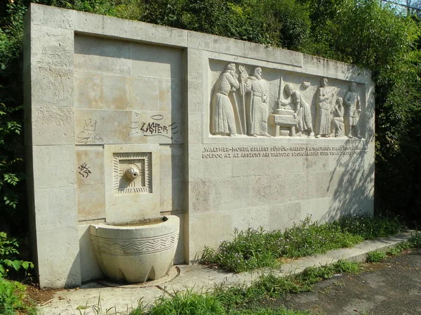 Maďarsko Budapešť Gellert Hill Gellert Legend Fountain — Stock fotografie