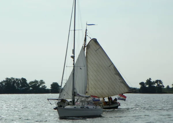 Nizozemsko Markermeer Plachetnice Vodách Zálivu — Stock fotografie