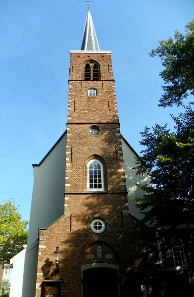 阿姆斯特丹 Begijnhof Begijnhof教堂 教堂的主钟塔 — 图库照片