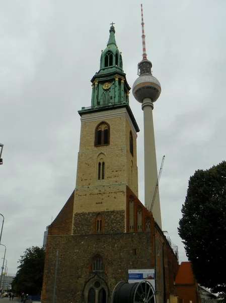 Germania Berlino Karl Liebknecht Str Mary Church Berlin Tower — Foto Stock