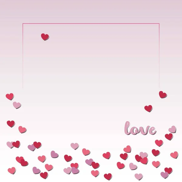 Valentine Card Background Post Hearts Space Your Text — Stock Vector