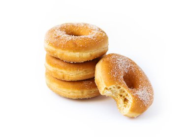 İzole edilmiş çörekler, bir tanesi ısırılmış.