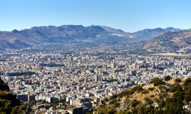 The city of Palermo in Sicily seen from above