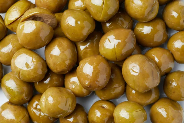 Sicilian green olives D.O.P. view in close-up