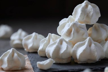 Sweet meringues view in close-up