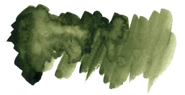 Green Watercolor Art Hand Paint White Background Isolated Brush Texture — Stock Photo, Image