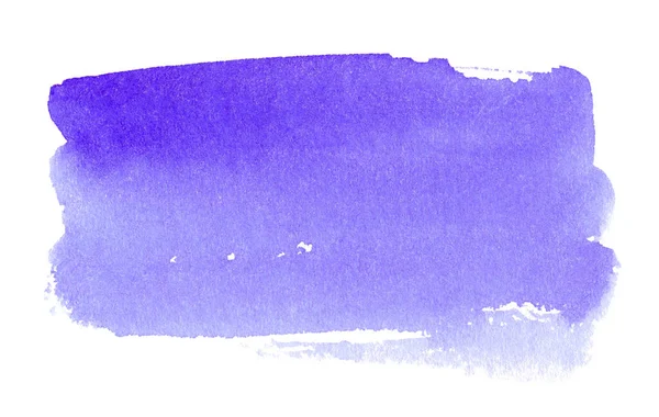 抽象的な紫色の水彩の形 白に隔離された水彩手描き汚れ — ストック写真