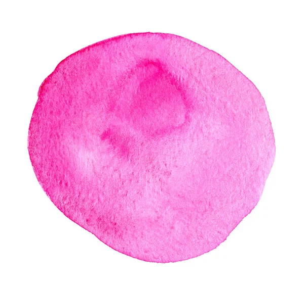 Okrągły Różowy Akwarela Miejscu Izolowane Białym Tle — Zdjęcie stockowe