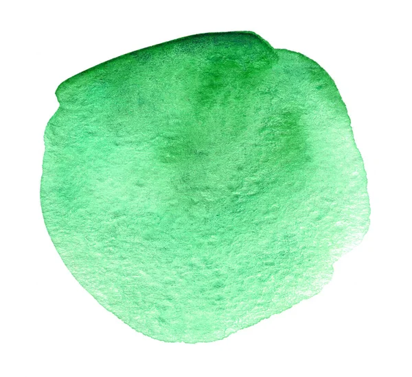 Abstract Groene Aquarelvorm Als Achtergrond Geïsoleerd Wit Aquarel Clip Art — Stockfoto