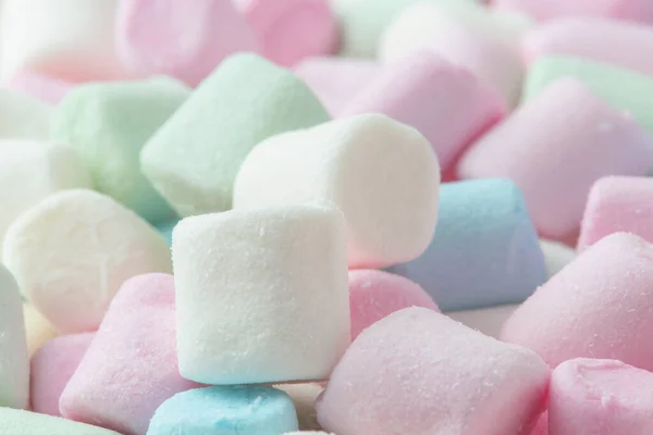 Barevné Marshmallows Pozadí Zavřít Chlupaté Roztomilé Marshmallows — Stock fotografie