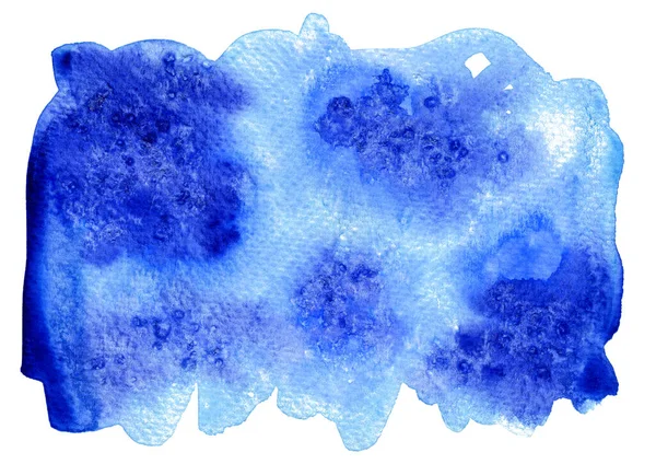 Absztrakt Kék Akvarell Vászon Szöveg Logó Kézzel Rajzolt Akvarell Háttér — Stock Fotó