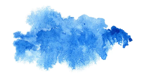 Abstrato Aquarela Azul Isolado Fundo Branco — Fotografia de Stock