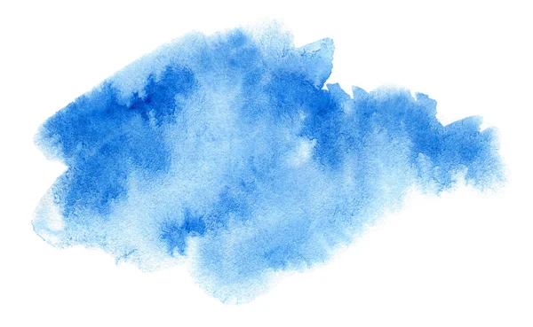 Abstrato Aquarela Azul Isolado Fundo Branco — Fotografia de Stock