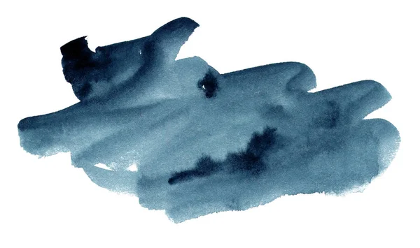 Djup Blå Akvarell Fläck Med Lutning Akvarellmoln — Stockfoto
