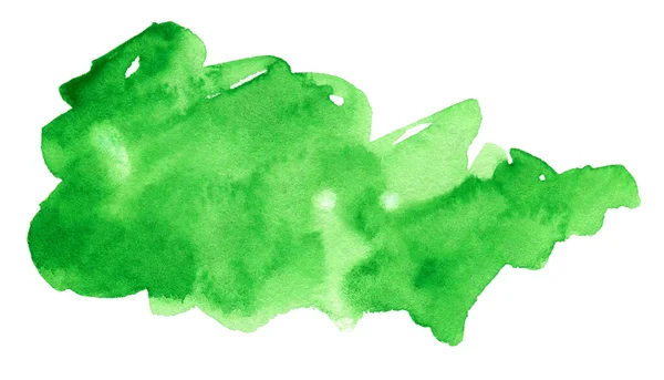 Зелена Акварельна Фарба Рук Білому Тлі Ізольована Текстура Пензля Тексту — стокове фото