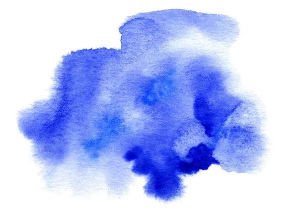 Azul Céu Aquarela Mão Mancha Desenhada Textura Grãos Papel Branco — Fotografia de Stock