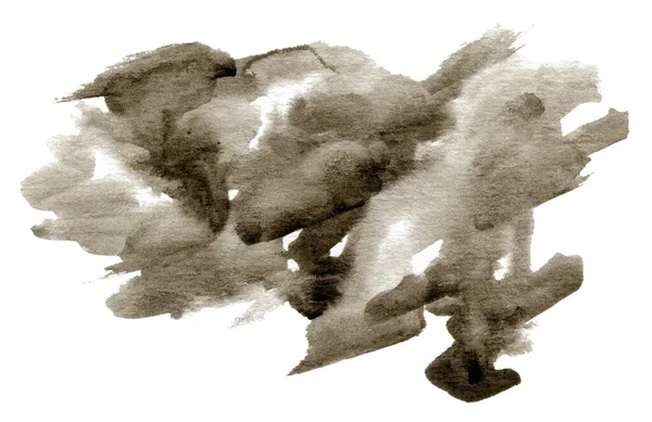 Beyaz Zemin Üzerinde Kahverengi Suluboya Resim Boyası Izole Edilmiş Yazı — Stok fotoğraf
