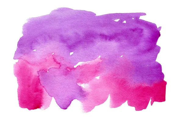 Fondo Acuarela Abstracto Mancha Acuarela Dibujada Mano Violeta Rosa — Foto de Stock