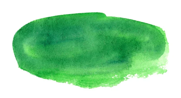 Abstrato Verde Aquarela Pinceladas Forma Como Fundo Isolado Branco — Fotografia de Stock