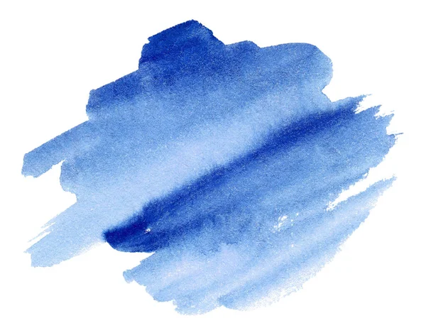 Fundo Forma Aquarela Azul Para Texto Logotipo Mão Desenhada Mancha — Fotografia de Stock