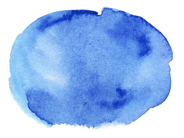 Forma Aquarela Azul Abstrato Forma Desenhada Mão Aquarela Isolada Fundo — Fotografia de Stock