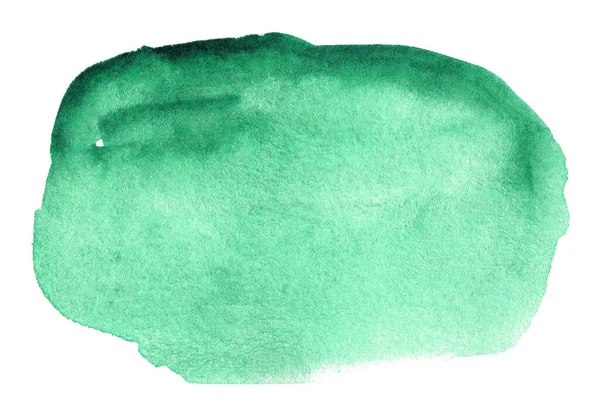 Forme Abstraite Aquarelle Vert Menthe Teinture Dessinée Main Aquarelle Isolée — Photo