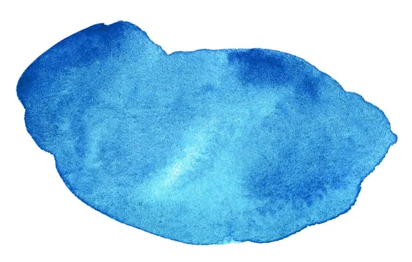 Forma Aquarela Azul Abstrato Forma Desenhada Mão Aquarela Isolada Fundo — Fotografia de Stock