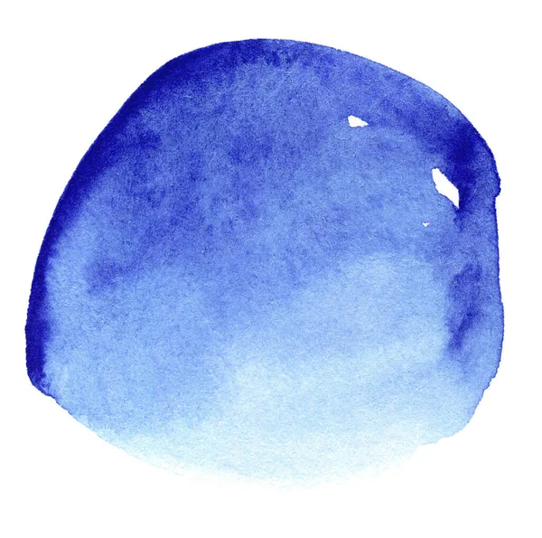 Mancha Azul Aquarela Desenhada Mão Textura Grãos Papel Branco Abstrato — Fotografia de Stock