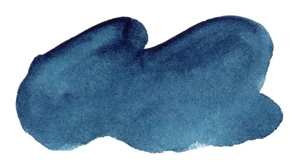 Modrá Akvarel Ručně Tažené Skvrnu Dokument White Paper Zrno Texturu — Stock fotografie