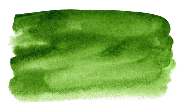 Зелена Акварельна Рука Намальована Пляма Текстурі Зерна Білого Паперу Абстрактний — стокове фото