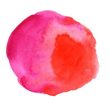 El çizimi kırmızı ve pembe suluboya leke. Soyut suluboya arkaplanı
