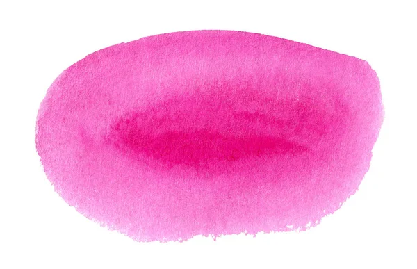 Αφηρημένο Χέρι Ζωγραφισμένο Ροζ Υδατογραφία Spot Απομονώνονται Λευκό Φόντο — Φωτογραφία Αρχείου