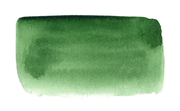 Abstraktní Zelené Akvarel Místo Izolované Bílém Pozadí — Stock fotografie