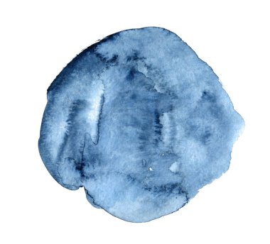 Mavi soyut el çizimi suluboya arkaplan metin veya logo için. Suluboya Clipart