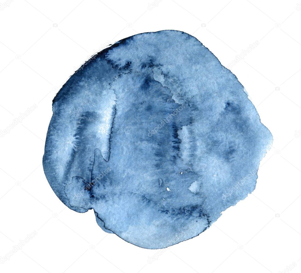 Blue abstract hand drawn watercolor background for text or logo. Watercolor clipart