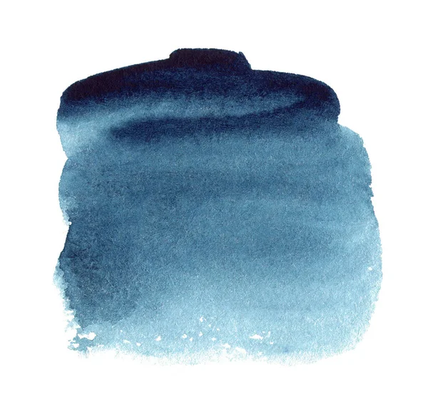 Modrý Akvarel Abstraktní Pozadí Pro Text Nebo Logo Izolované Bílém — Stock fotografie