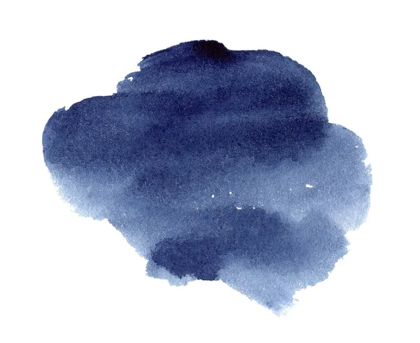 Blå Akvarellform Abstrakt Bakgrund För Text Eller Logotyp Isolerad Vitt — Stockfoto