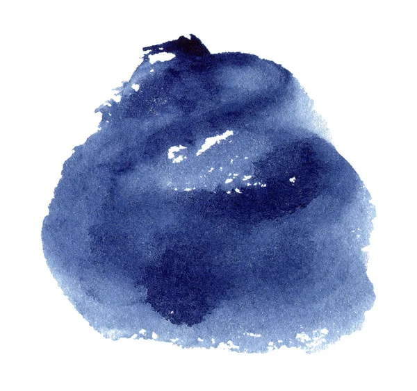 Blauwe Aquarelvorm Abstracte Achtergrond Voor Tekst Logo Geïsoleerd Wit — Stockfoto