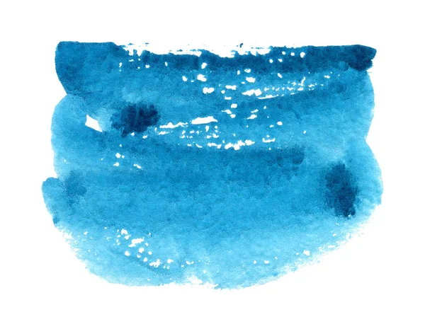 Kék Akvarell Forma Absztrakt Háttér Szöveg Vagy Logó Elszigetelt Fehér — Stock Fotó