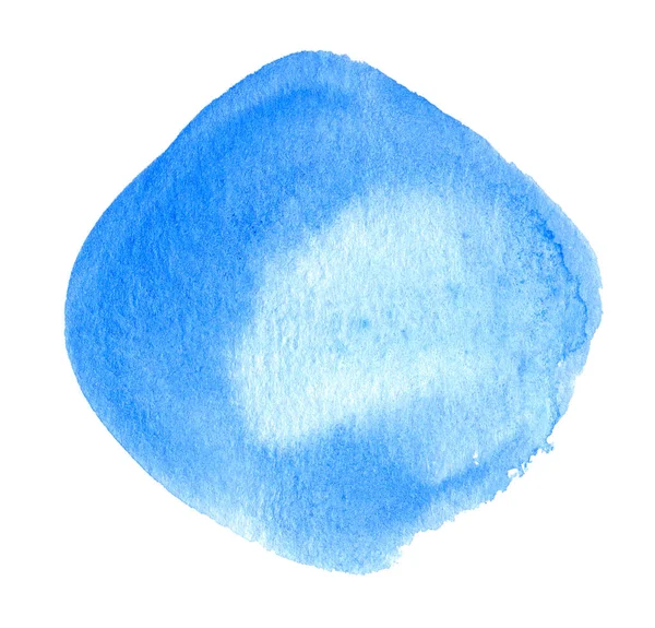 Mancha Aquarela Abstrata Azul Desenhada Mão — Fotografia de Stock