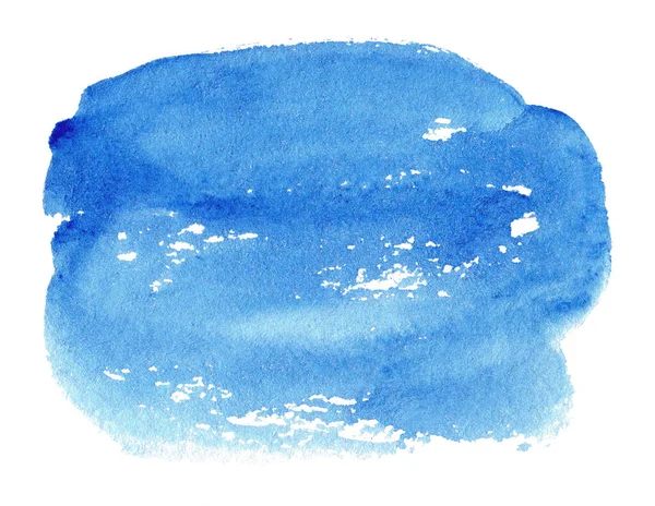 Azul Aquarela Pinceladas Fundo Elemento Artístico Para Banner Modelo Impressão — Fotografia de Stock