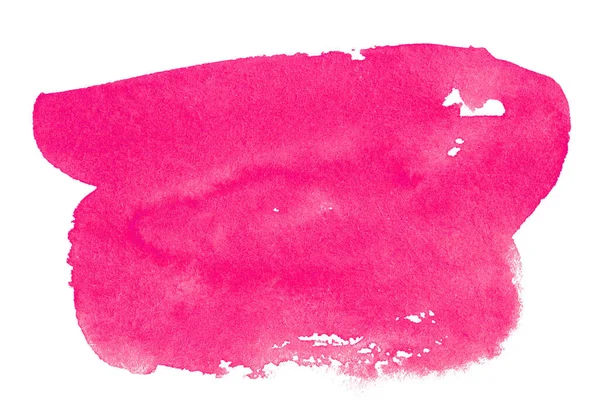 Rózsaszín Akvarell Kézzel Rajzolt Folt Fehér Papír Gabona Textúra Absztrakt — Stock Fotó