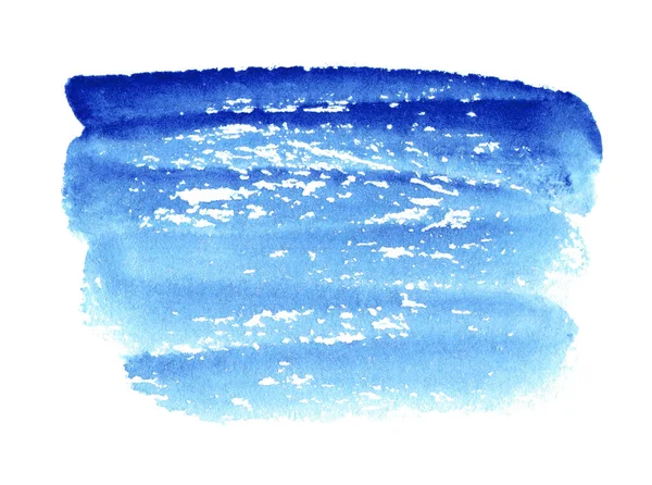 Mancha Azul Aquarela Desenhada Mão Textura Grãos Papel Branco Abstrato — Fotografia de Stock