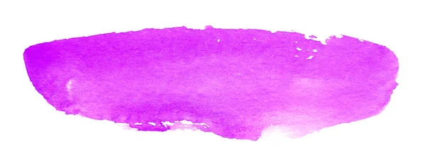Violet Watercolor Shape Watercolor Hand Drawn Brush Strokes Isolated White — Foto de Stock