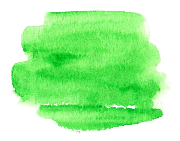 Зелена Акварельна Рука Намальована Пляма Текстурі Зерна Білого Паперу Абстрактний — стокове фото